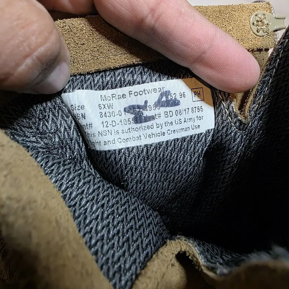 McRae Footwear Combat Boots Mens 6W Tan Tactical Military Gore-Tex Vibram